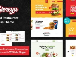 gloreya restaurant fast food delivery woocommerce theme